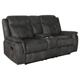 Lawrence Upholstered Padded Arm Reclining Loveseat Charcoal | Grey | Charcoal | 603505