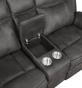 Lawrence Upholstered Padded Arm Reclining Loveseat Charcoal | Grey | Charcoal | 603505