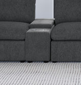 Collins Upholstered Modular Storage Console Dark Grey | Grey | Dark Grey | 609530CON