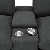 Collins Upholstered Modular Storage Console Dark Grey | Grey | Dark Grey | 609530CON