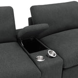 Collins Upholstered Modular Storage Console Dark Grey | Grey | Dark Grey | 609530CON