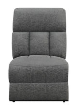 Bahrain Upholstered Armless Chair Charcoal | King | Grey | Charcoal | 609540AC