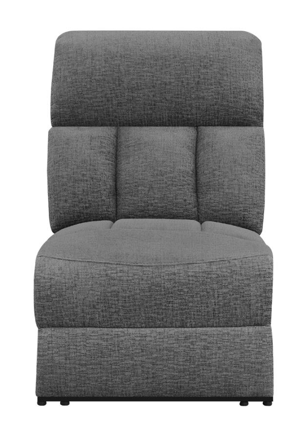 Bahrain Upholstered Armless Power Recliner Charcoal | Grey | Charcoal | 609540ARP