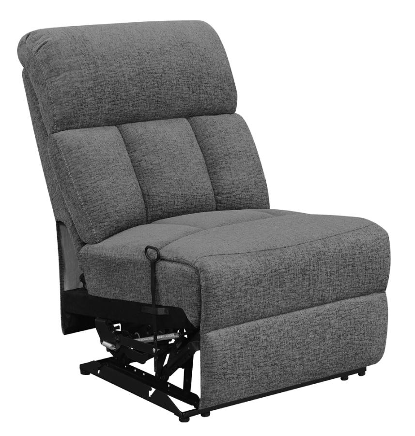 Bahrain Upholstered Armless Recliner Charcoal | Grey | Charcoal | 609540AR