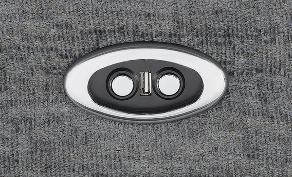 Bahrain Upholstered LAF Power Recliner Charcoal