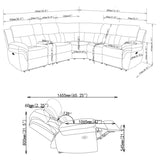 Bahrain 6-piece Modular Power Reclining Sectional Charcoal | King | Grey | Charcoal | 609540P