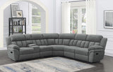 Bahrain 6-piece Modular Reclining Sectional Sofa Charcoal | Grey | Charcoal | 609540