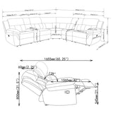 Bahrain 6-piece Modular Reclining Sectional Sofa Charcoal | Grey | Charcoal | 609540