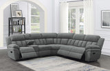 Bahrain 6-piece Modular Reclining Sectional Sofa Charcoal | Grey | Charcoal | 609540