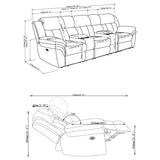 Bahrain 5-piece Power Home Theater Seating Charcoal | Grey | Charcoal | 609541PT