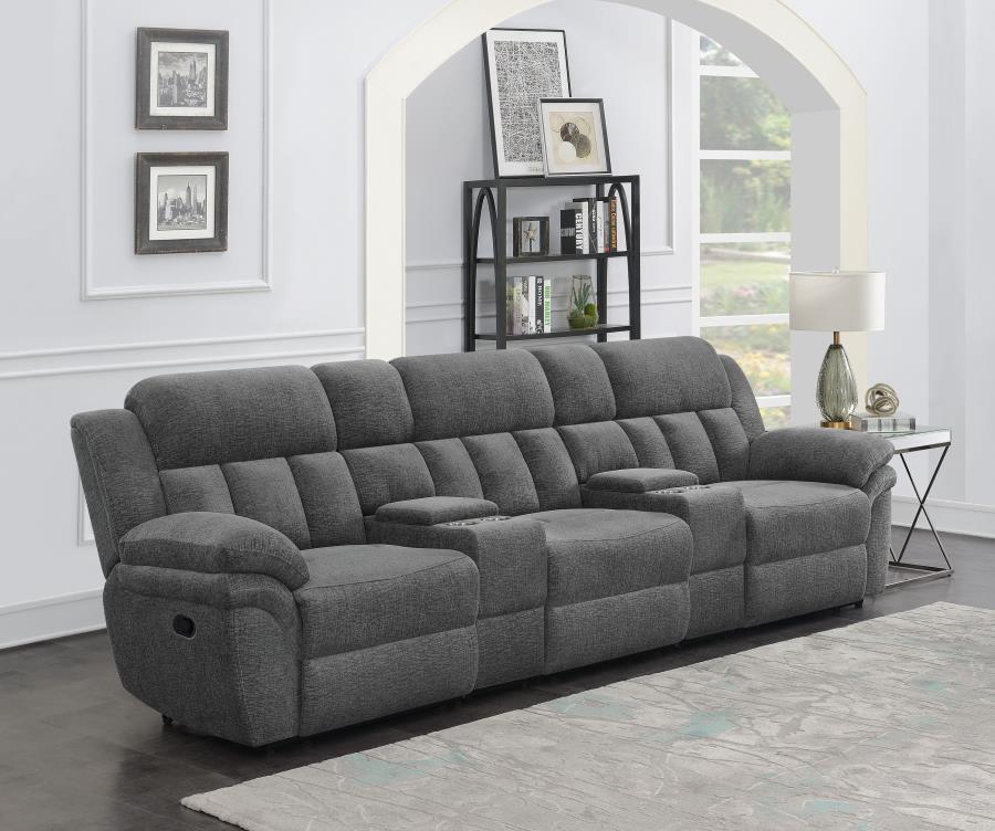 Bahrain 5-piece Upholstered Home Theater Seating Charcoal | Grey | Charcoal | 609541T