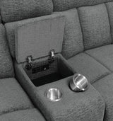 Bahrain 5-piece Upholstered Home Theater Seating Charcoal | Grey | Charcoal | 609541T