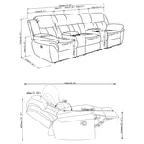 Bahrain 5-piece Upholstered Home Theater Seating Charcoal | Grey | Charcoal | 609541T
