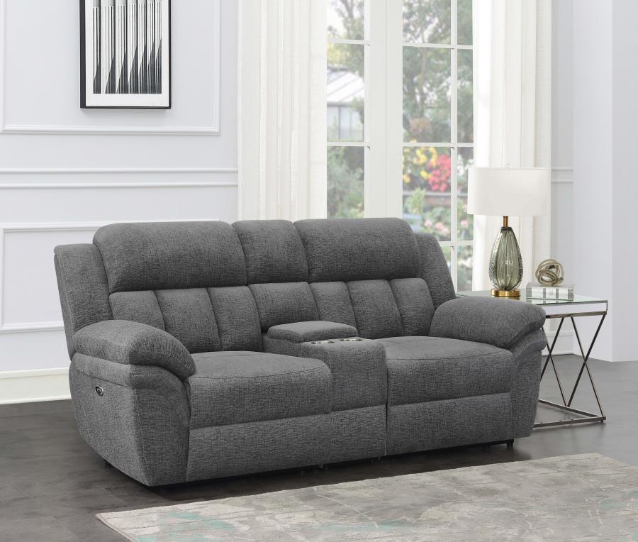 Bahrain Upholstered Power Loveseat Charcoal | Grey | Charcoal | 609542P