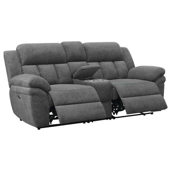 Bahrain Upholstered Power Loveseat Charcoal
