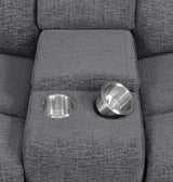 Bahrain Upholstered Power Loveseat Charcoal | Grey | Charcoal | 609542P