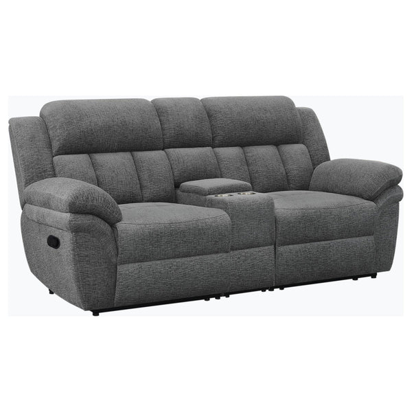 Bahrain Upholstered Motion Loveseat Charcoal
