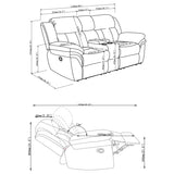 Bahrain Upholstered Motion Loveseat Charcoal | King | Grey | Charcoal | 609542