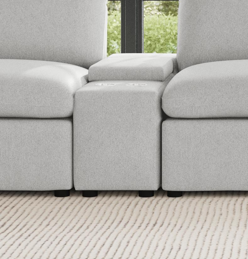 Collins Upholstered Modular Storage Console Grey | Grey | 609560CON