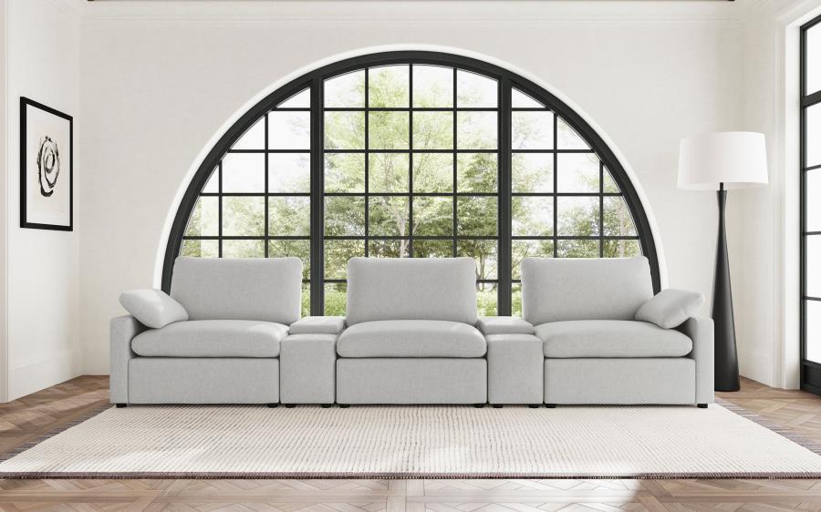 Collins 5-Piece Power Reclining Home Theater Seating Grey | Grey | 609561PT