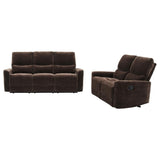 Navarro 2-piece Upholstered Reclining Sofa Set Dark Brown | Brown | Dark Brown | 609571-S2