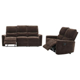 Navarro 2-piece Upholstered Reclining Sofa Set Dark Brown | Brown | Dark Brown | 609571-S2