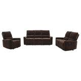 Navarro 3-piece Upholstered Reclining Sofa Set Dark Brown | Brown | Dark Brown | 609571-S3