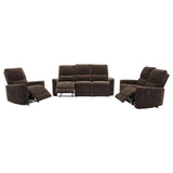 Navarro 3-piece Upholstered Reclining Sofa Set Dark Brown | Brown | Dark Brown | 609571-S3