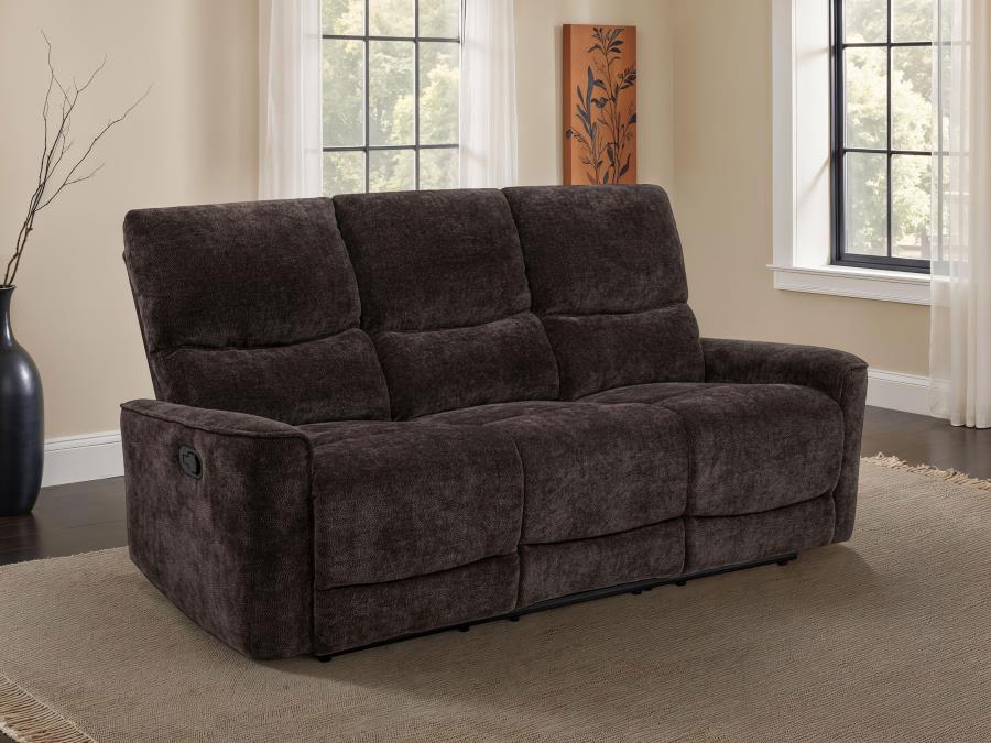 Navarro Chenille Upholstered Reclining Sofa Dark Brown | Brown | Dark Brown | 609571
