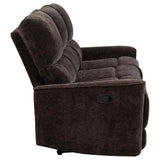 Navarro Chenille Upholstered Reclining Sofa Dark Brown | Brown | Dark Brown | 609571