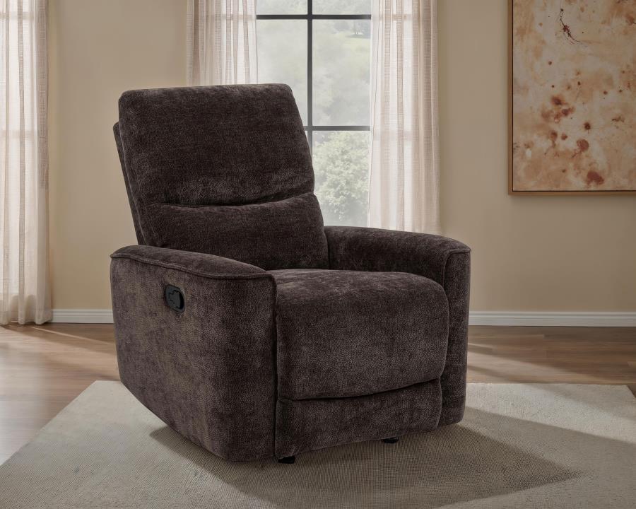 Navarro Chenille Upholstered Glider Recliner Dark Brown | Full | Brown | Dark Brown | 609573