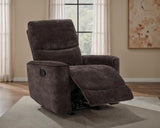 Navarro Chenille Upholstered Glider Recliner Dark Brown | Full | Brown | Dark Brown | 609573