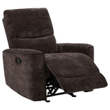 Navarro Chenille Upholstered Glider Recliner Dark Brown | Full | Brown | Dark Brown | 609573