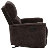 Navarro Chenille Upholstered Glider Recliner Dark Brown | Full | Brown | Dark Brown | 609573