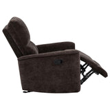 Navarro Chenille Upholstered Glider Recliner Dark Brown | Full | Brown | Dark Brown | 609573