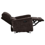 Navarro Chenille Upholstered Glider Recliner Dark Brown | Full | Brown | Dark Brown | 609573