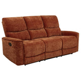 Navarro Chenille Upholstered Reclining Sofa Burnt Orange | Orange | Burnt Orange | 609574