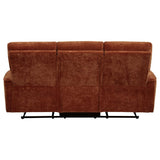 Navarro Chenille Upholstered Reclining Sofa Burnt Orange | Orange | Burnt Orange | 609574