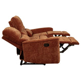 Navarro Chenille Upholstered Reclining Sofa Burnt Orange | Orange | Burnt Orange | 609574
