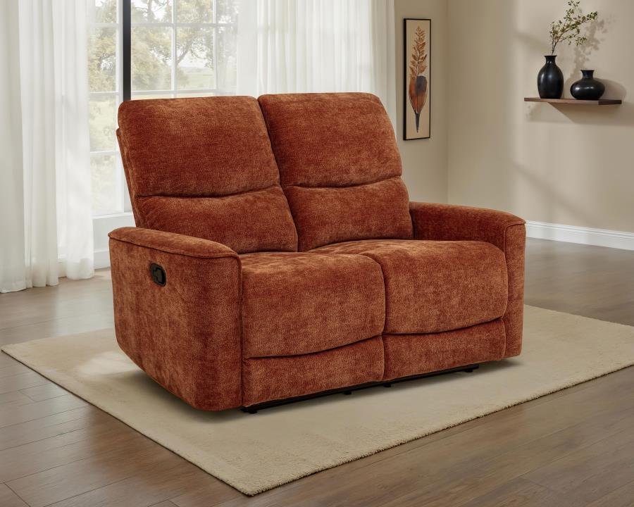 Navarro Chenille Upholstered Reclining Loveseat Burnt Orange | Orange | Burnt Orange | 609575