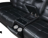 Hewitt Leather Dual Power Reclining Sectional Sofa Black | Black | 609610PP