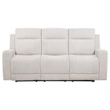 Kennett Chenille Upholstered Power Reclining Sofa Ivory | Ivory | 610151P