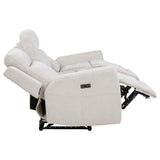 Kennett Chenille Upholstered Power Reclining Sofa Ivory | Ivory | 610151P
