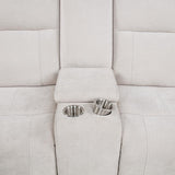 Kennett Chenille Upholstered Power Reclining Loveseat Ivory | Ivory | 610152P