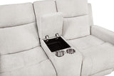 Kennett Chenille Upholstered Power Reclining Loveseat Ivory | Ivory | 610152P