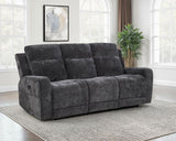 Kennett Chenille Upholstered Power Reclining Sofa Dark Grey | Grey | Dark Grey | 610154P