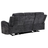 Kennett Chenille Upholstered Power Reclining Sofa Dark Grey | Grey | Dark Grey | 610154P