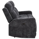 Kennett Chenille Upholstered Power Reclining Sofa Dark Grey | Grey | Dark Grey | 610154P