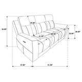 Kennett Chenille Upholstered Power Reclining Sofa Dark Grey | Grey | Dark Grey | 610154P