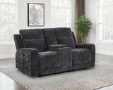 Kennett Chenille Upholstered Power Reclining Loveseat Grey | Grey | Dark Grey | 610155P